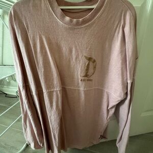 Disney Pink Long Sleeve Tee with Gold Logo